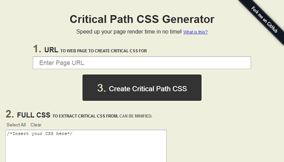 Critical path CSS generator